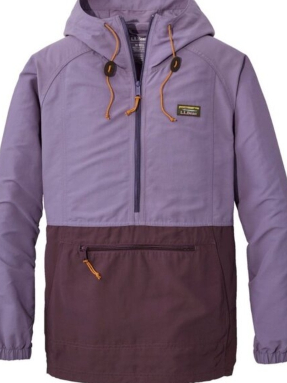 L.L. Bean Two-Tone Hooded Pullover Jacket in Lavender and Plum